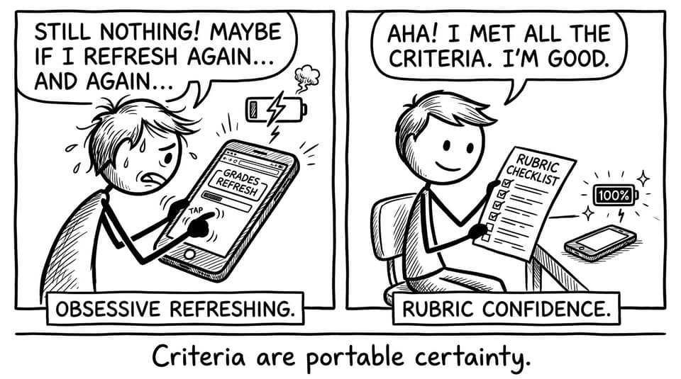 Rubric checklist recharges phone battery