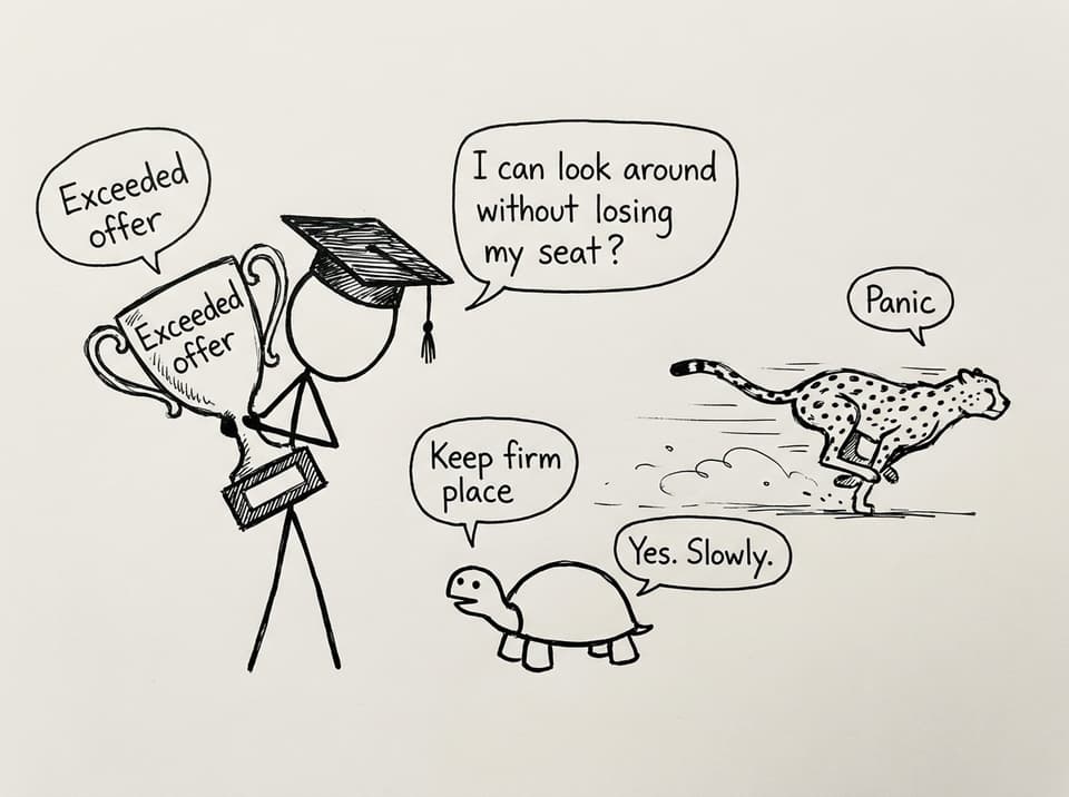 Turtle vs cheetah: keep firm place while exploring