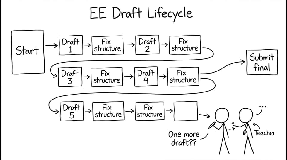 A flowchart where every arrow says “Fix structure” until submission