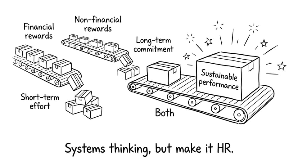 Three conveyor belts show short-term, long-term, and sustainable performance