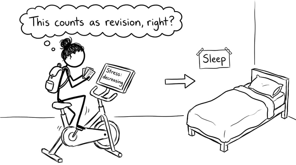 Flashcards on a stationary bike