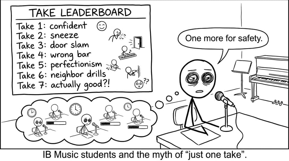 IB Music students and the myth of 'just one take'.