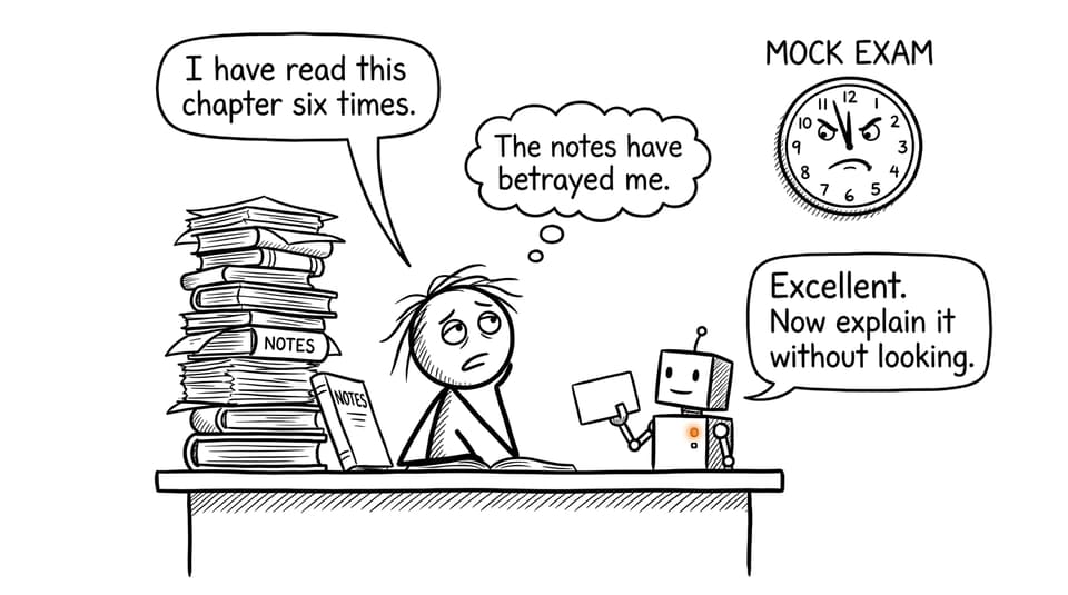 A revision robot politely exposes the limits of rereading notes