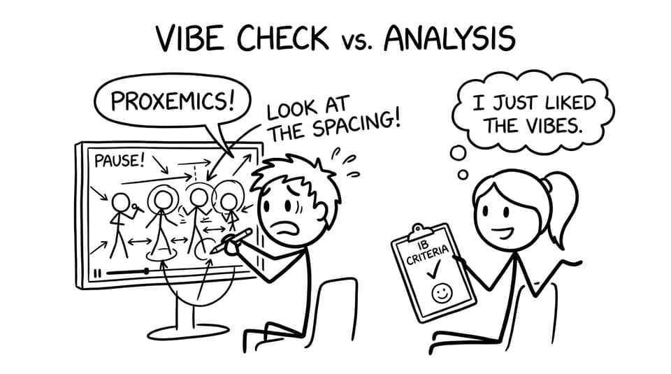 Two students argue about “vibes” vs IB criteria