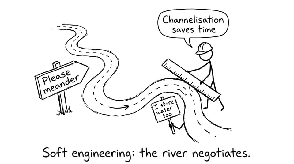Soft engineering: the river negotiates.