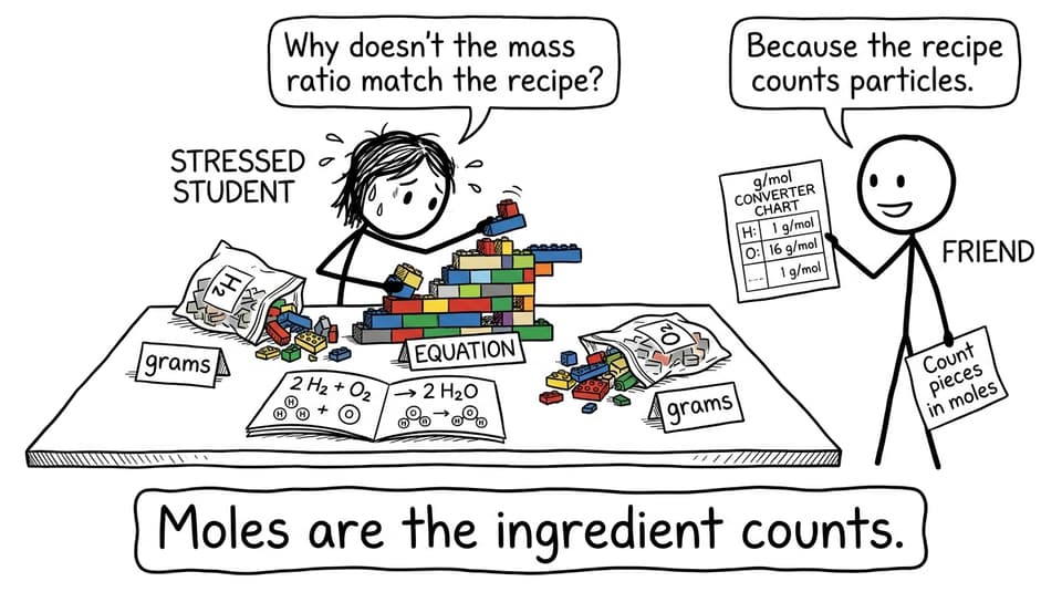 Mole ratio vs mass ratio LEGO joke