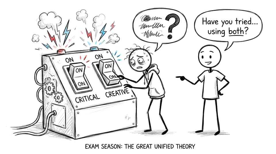 An IB thinking machine with both switches on