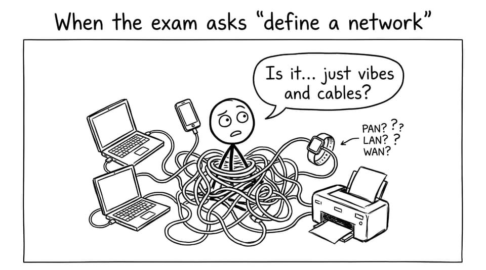 A stressed student defines a network