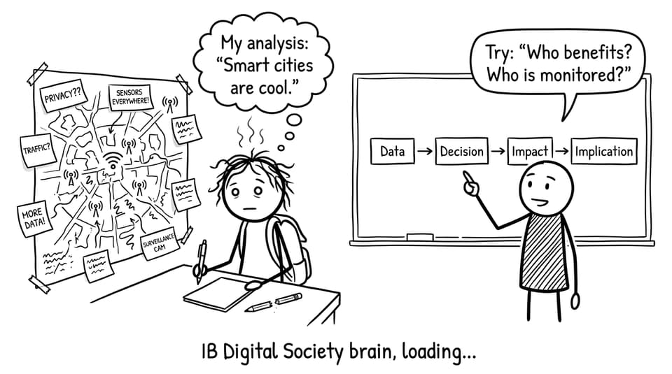 IB student analyzing a smart city system