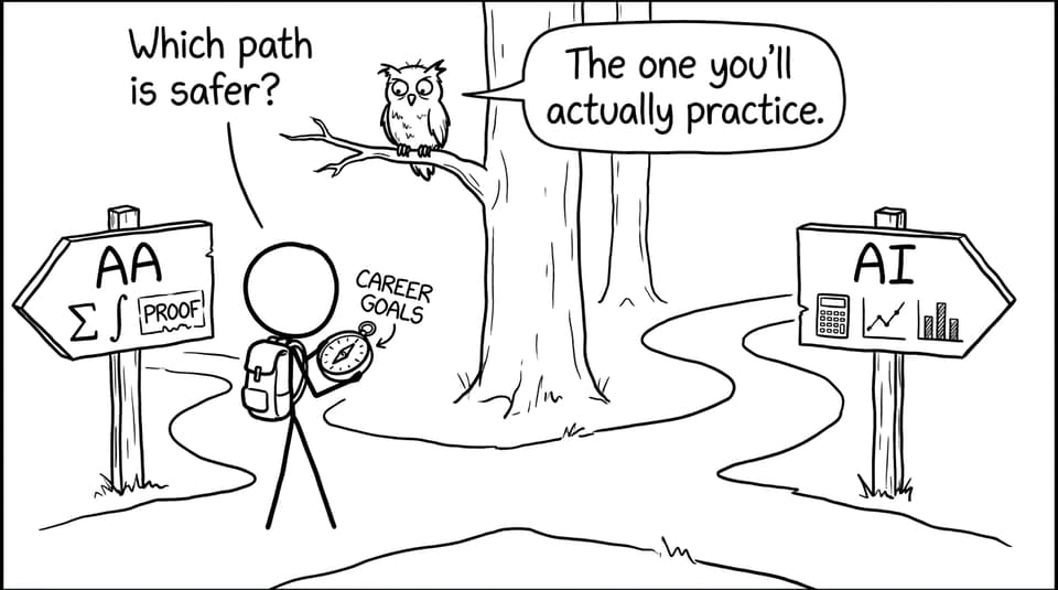 AA vs AI path choice comic