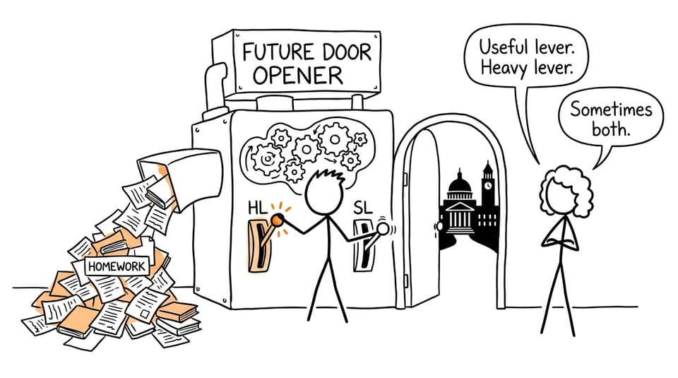 A student operates the surprisingly consequential HL and SL levers
