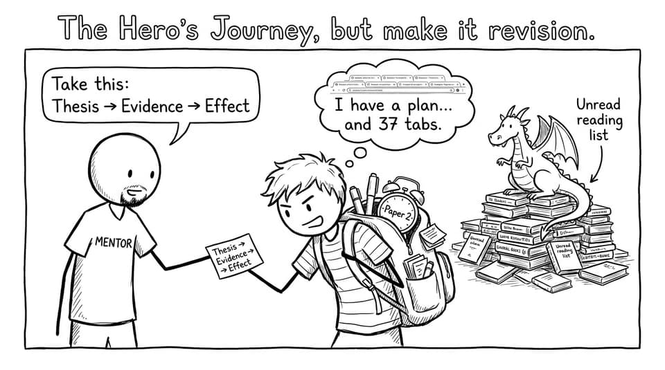 The Hero’s Journey, but make it revision.