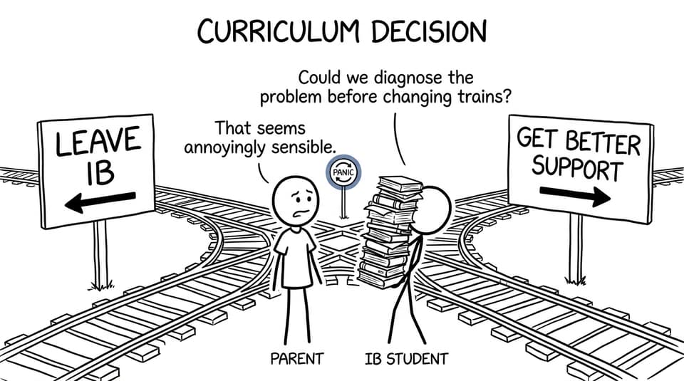 A parent and IB student choosing between leaving IB and getting better support