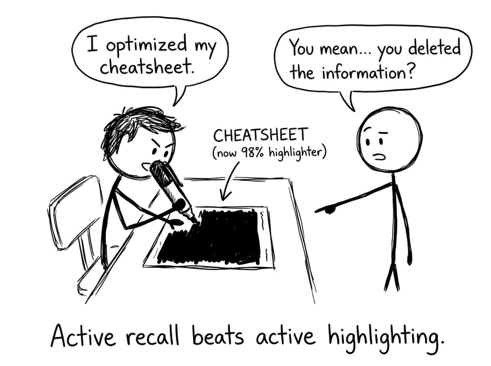 Active recall beats highlighting
