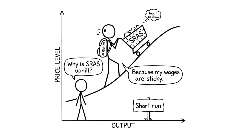 SRAS uphill with sticky wages comic