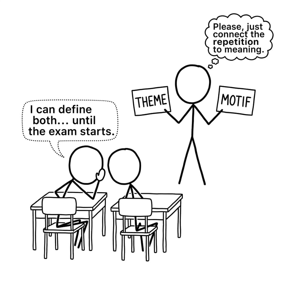 Theme vs motif confusion in the classroom