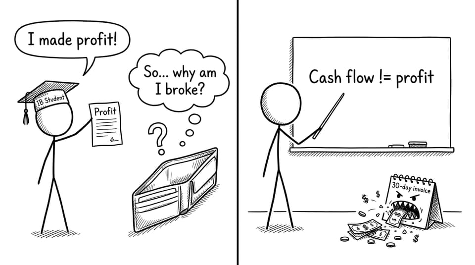 Profit vs cash flow comic