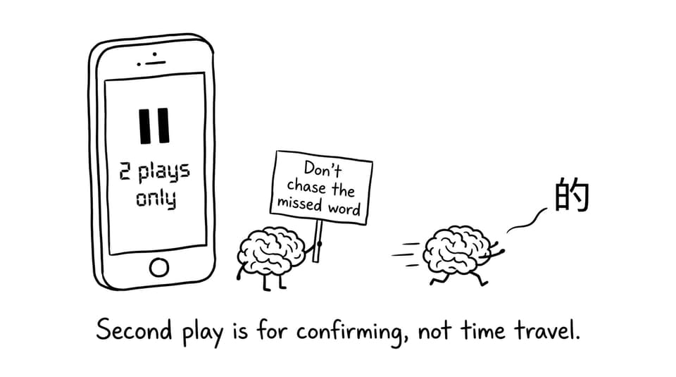 Second play is for confirming, not time travel
