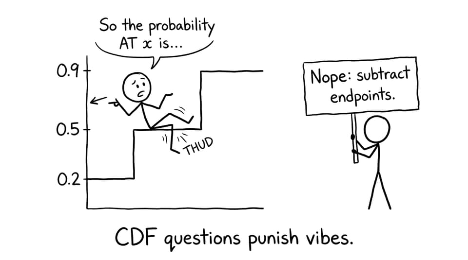 Falling off the CDF steps