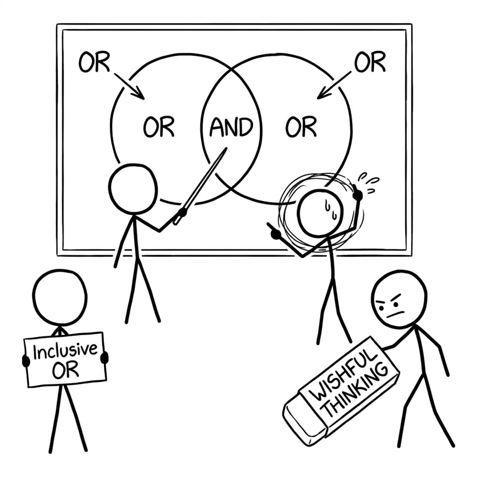 Venn diagram chaos: inclusive OR vs overlap