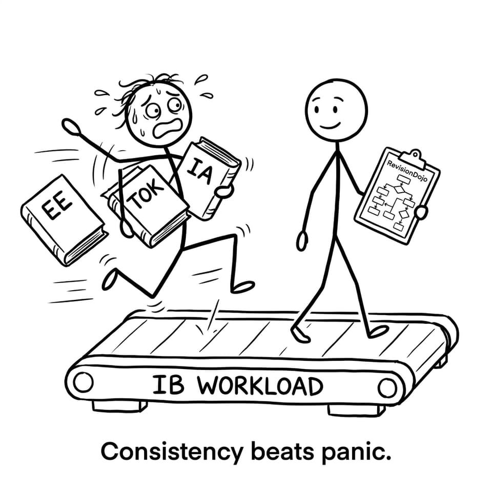 Two students on the IB workload treadmill