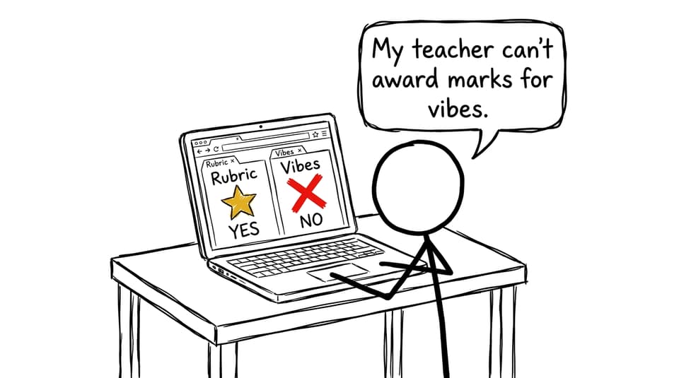 Comic about rubric vs vibes