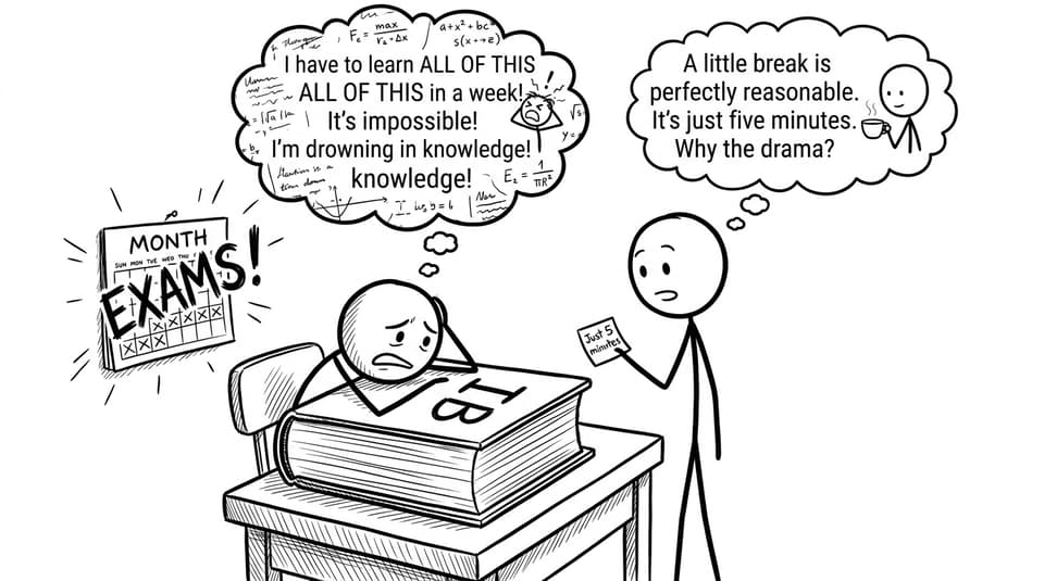 Student vs parent "just five minutes" moment