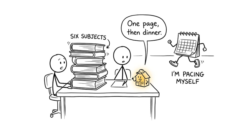 A tiny reminder from home coaches an IB student through one manageable task