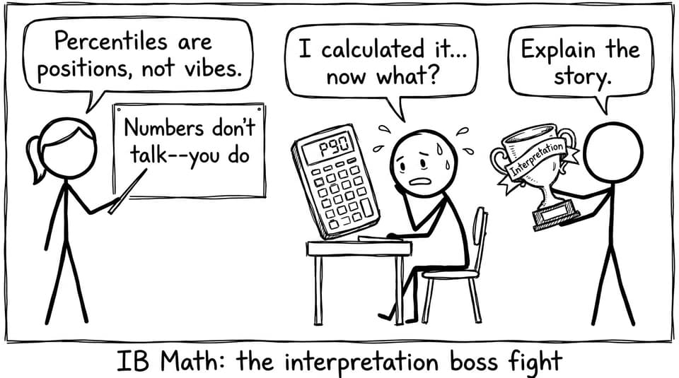 IB Math percentiles interpretation comic