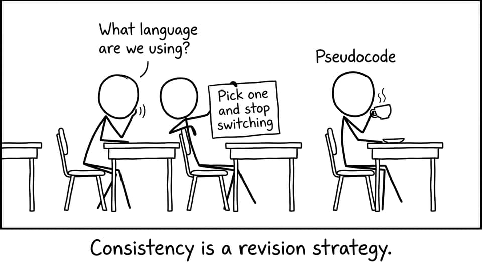 Consistency is a revision strategy comic