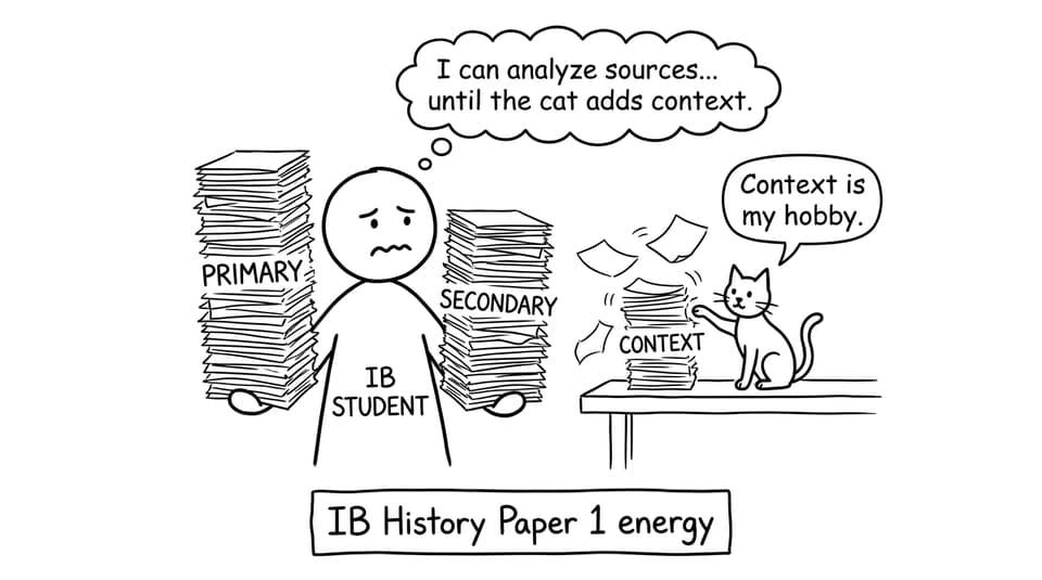 Student juggling sources and context