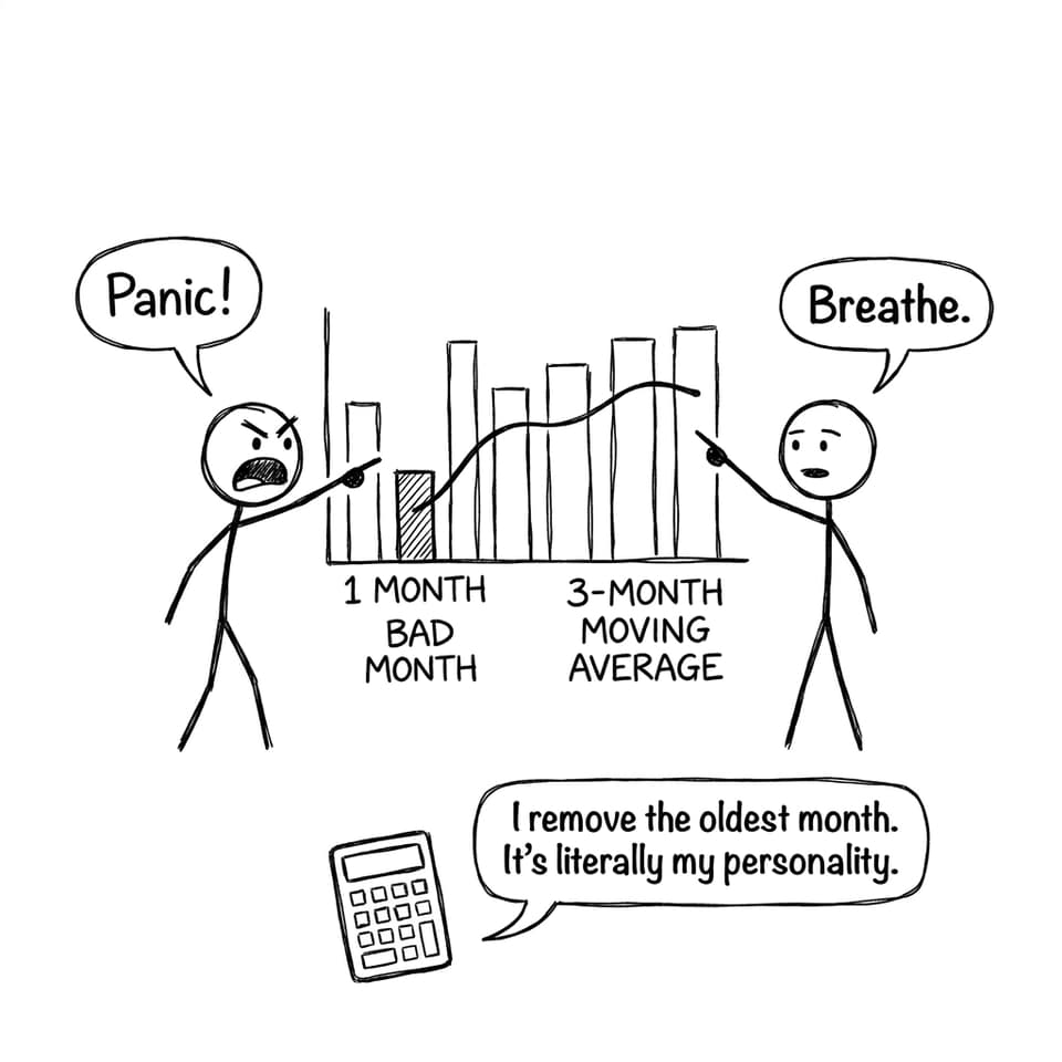 Panic vs breathe: the moving average referee