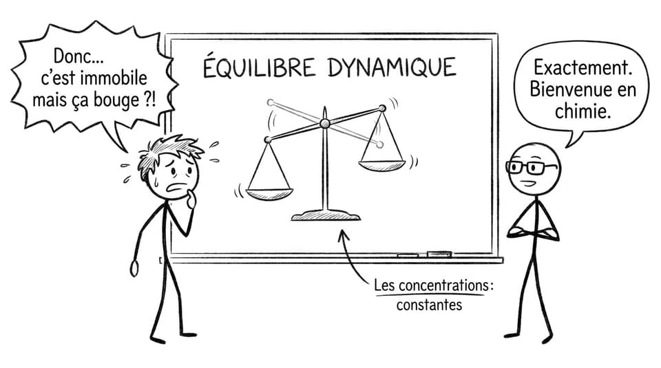 Équilibre dynamique: immobile mais ça bouge