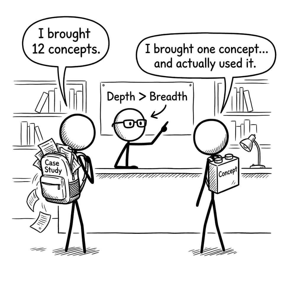 Depth beats breadth joke