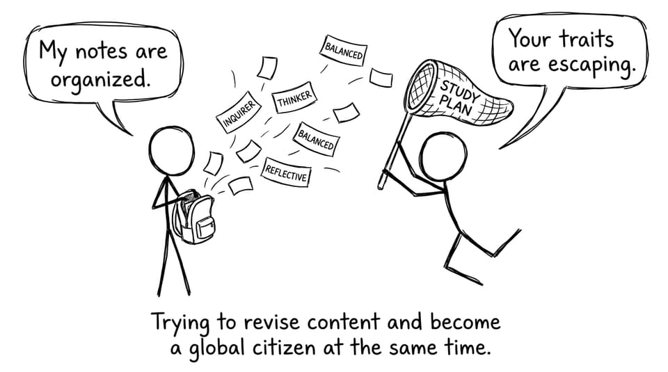 Trying to revise content and become a global citizen at the same time.