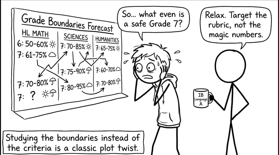 Comic about obsessing over grade boundaries