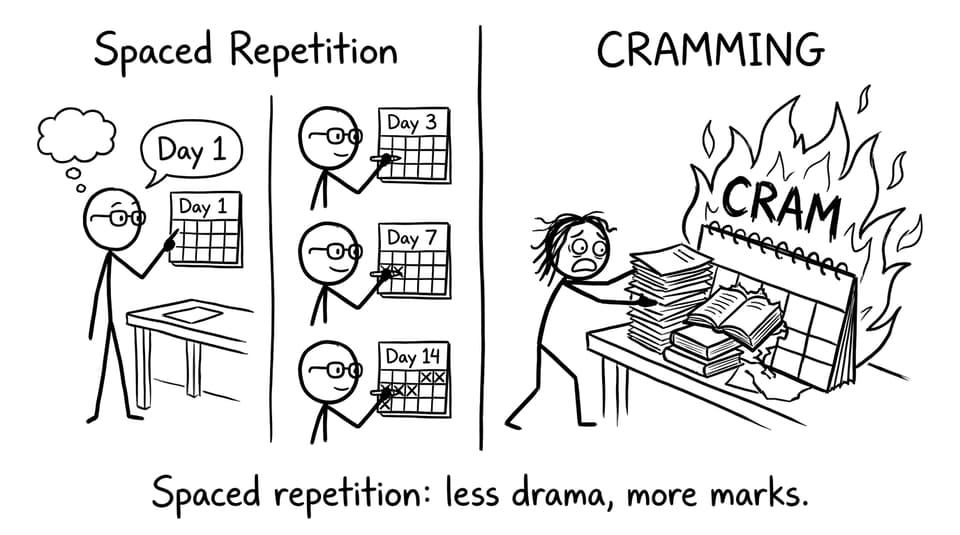 Spaced repetition calendar vs CRAM