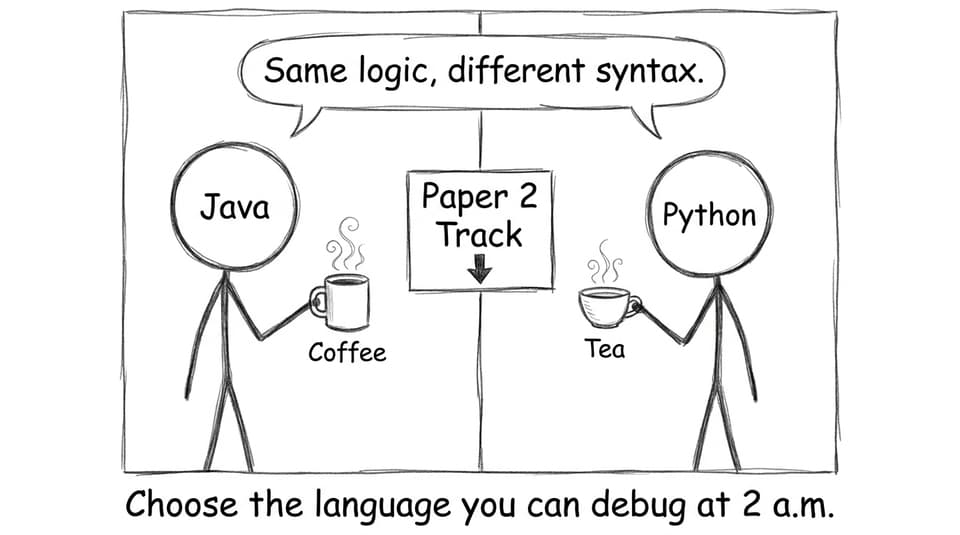 Java vs Python track humor comic