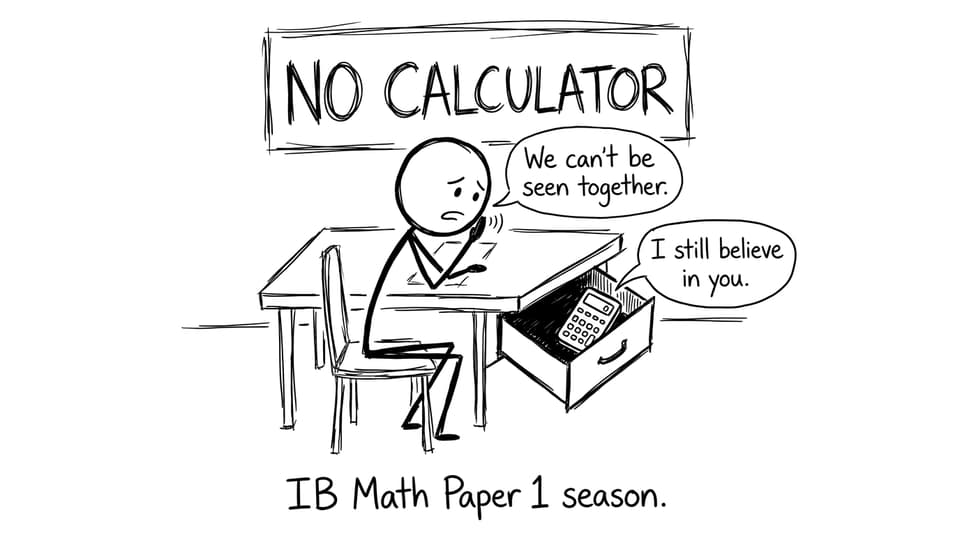 Student hiding calculator like forbidden romance
