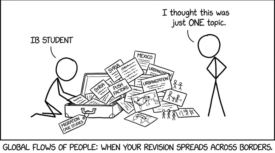 IB student suitcase chaos comic