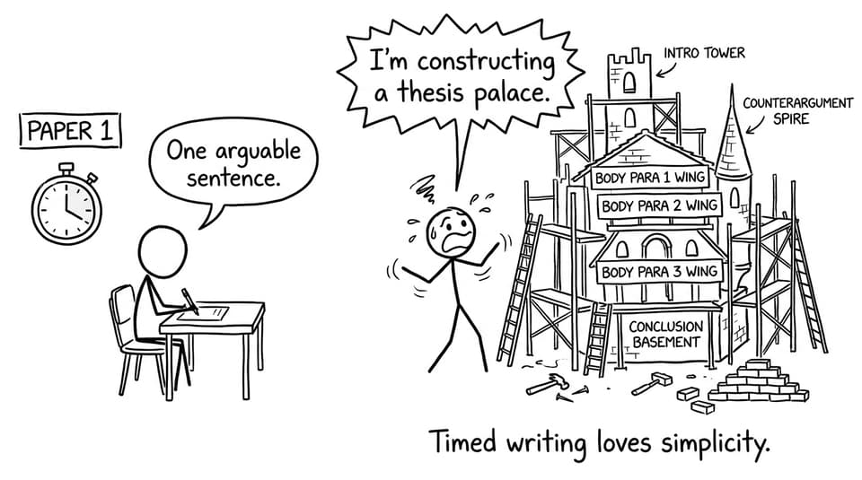 Timed writing loves simplicity.