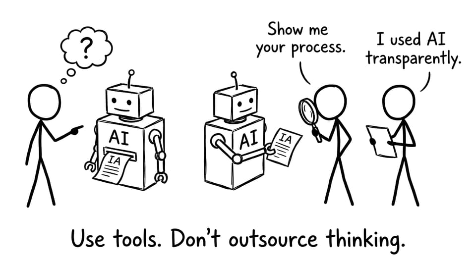 Transparent AI use comic