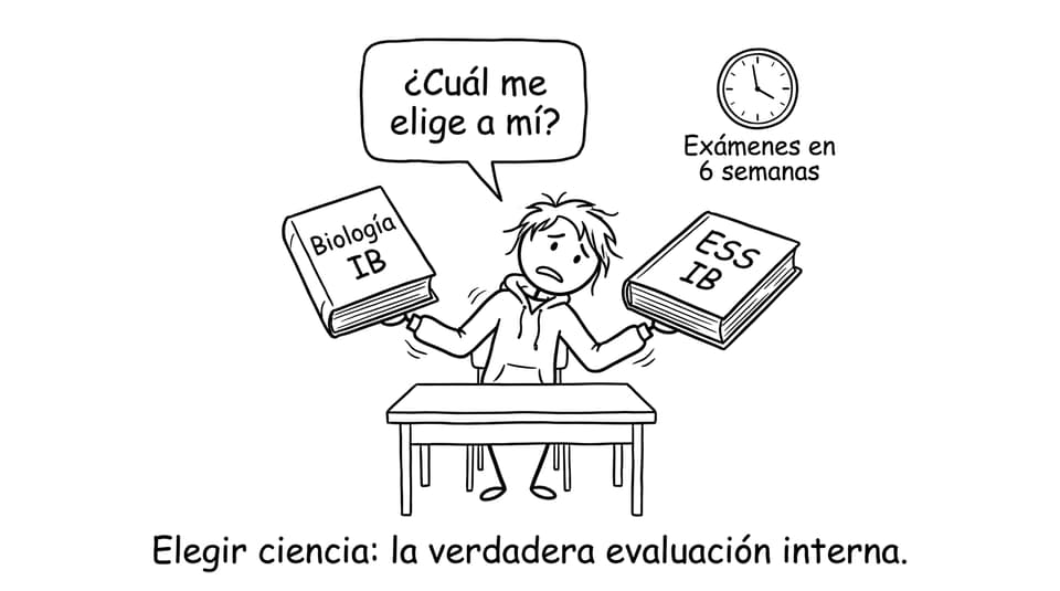 Estudiante eligiendo entre Biología y ESS