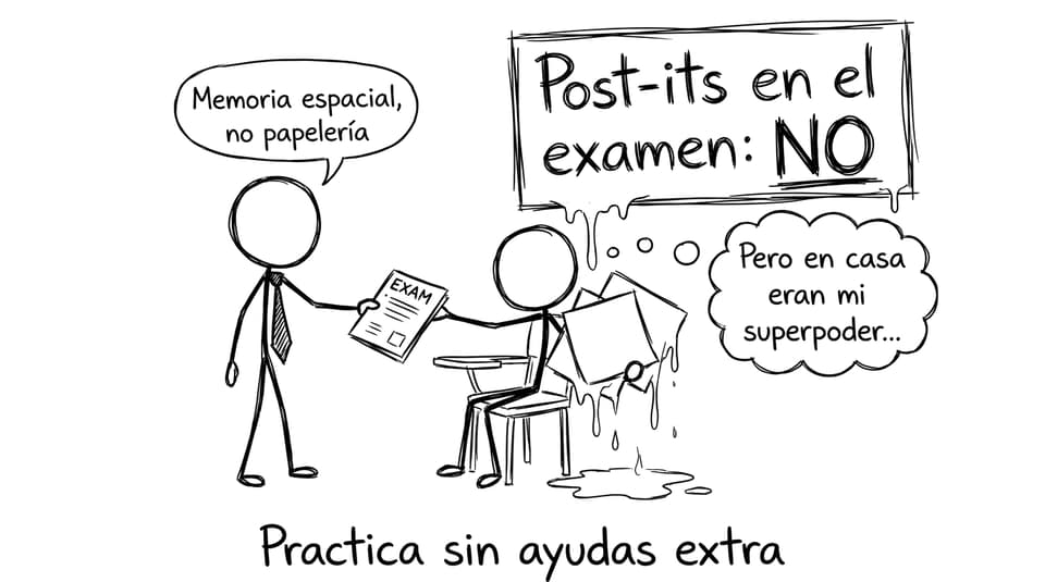 Post-its no permitidos en el examen