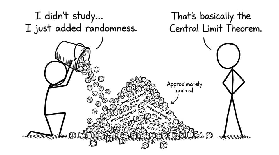 Central limit randomness joke comic