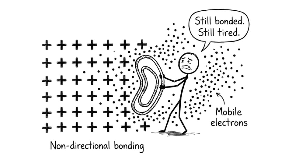 Bending a lattice but the electrons keep flowing