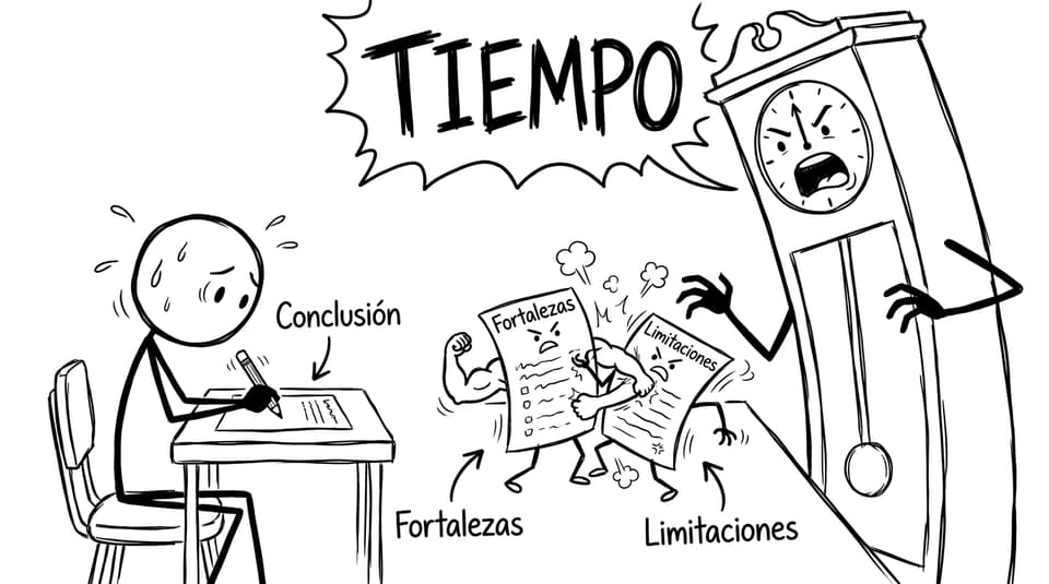 El reloj grita TIEMPO mientras peleas con fortalezas y limitaciones