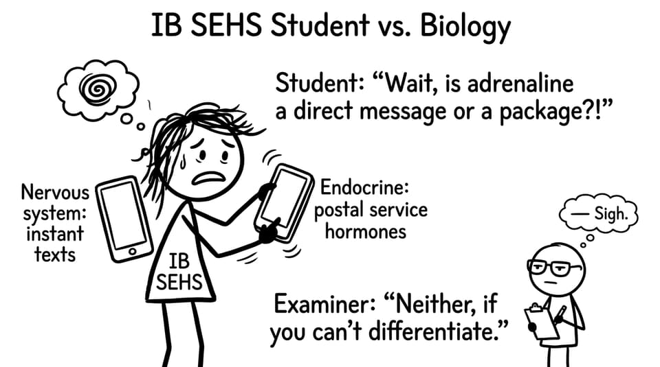 IB SEHS nervous vs endocrine mix-up comic