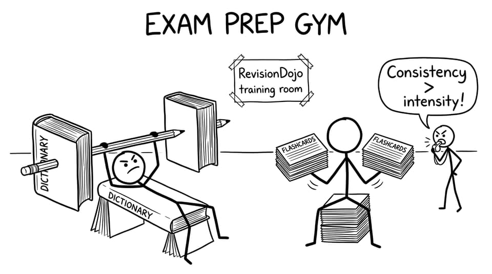 Language revision as a “gym” with flashcard dumbbells