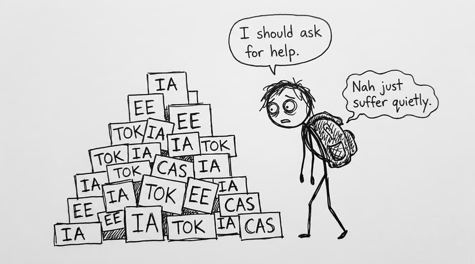 Stressed IB student and backpack debate